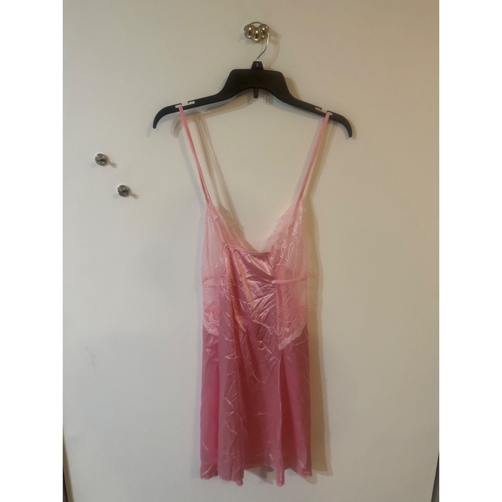 Avidlove Pink Satin Lace Chemise Nightgown Slip Dress XXL Adjustable Straps - Picture 2 of 6